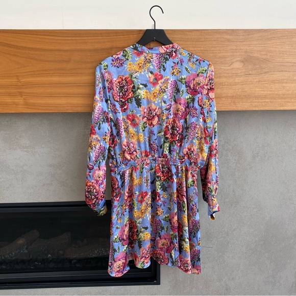 NWT ZARA FLOWER PRINT MINI DRESS, SIZE XL - Picture 8 of 12